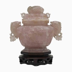 Encensoir en Quartz Rose, Chine, Début 20ème Siècle