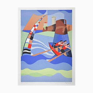 Osvaldo Peruzzi, Maritime Palio, Original Lithograph, 1988