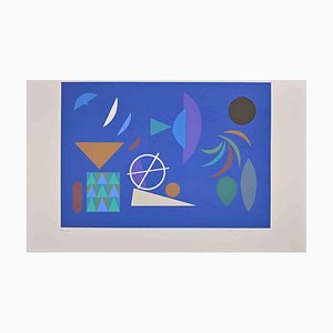 Otto Hofmann, Blue Composition, Original Screen Print, 1989