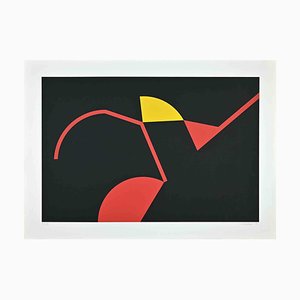 Renato Barisani, The Red and Yellow Structures, Original Screen Print, 1983