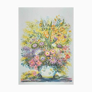 Jovan Vulic, Flowerpot, Original Lithograph, 1988