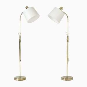 Floor Lamps in Brass from Falkenbergs Belysning, Set of 2