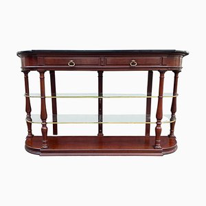 19th Century French Mahogany Console Table with Black Marble Top