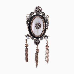 Broche et Collier en Argent et Saphir