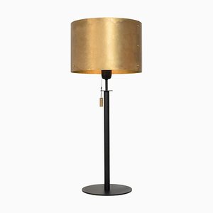 Swipe Black Raw Brass Table Lamp from Konsthantverk