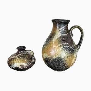 Abstract Fat Lava Pottery Vases from Ruscha, Germany, 1960s, Set of 2