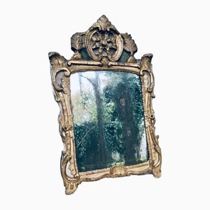 Early 18th-Century French Hand-Carved Gilt Wood Mirror