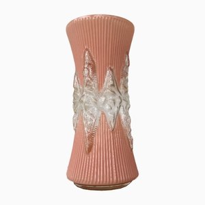 Peach Frosted Glass Vase, 1960s