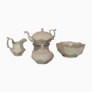 Antique Prince Albert Tea Pot, Sugarbowl, Creamer & Slop Bowl, Set of 4