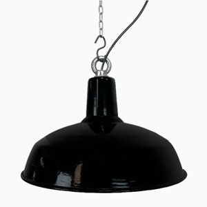 Industrial Black Enamel Factory Lamp Philuma 36 from Philips, 1950s