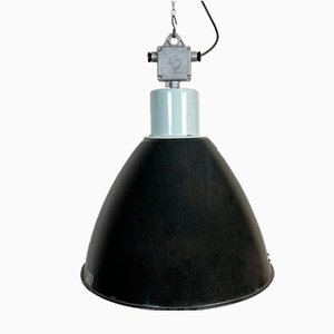 Lámpara colgante industrial grande esmaltada de Elektrosvit, años 60