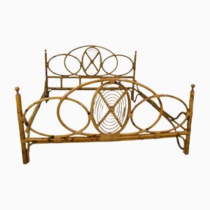 Vintage Italian Bamboo Bed, 1960s