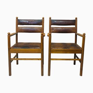 Vintage Dining Chairs, 1920s, Set of 2