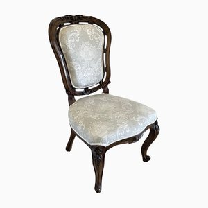 Antique Victorian Walnut Carved Side Chair