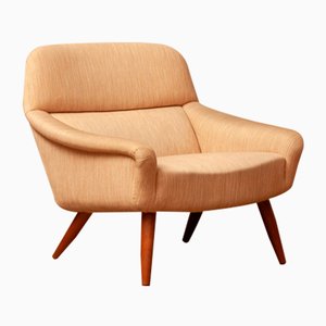 Danish Lounge Chair in Wool and Oak by Leif Hansen for Kronen, 1960s
