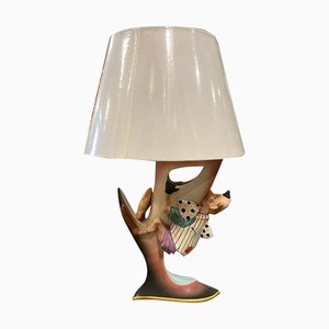 Italian Hand-Painted Porcelain Table Lamp, 1960s