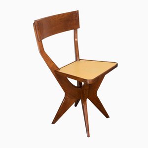 Vintage Skulpturaler Stuhl aus Holz und Formica, 1950er