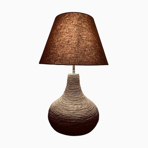 German Brown Pottery Table Lamp, 1970s