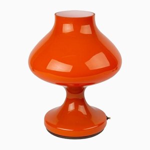 Vintage Orange Glas Tischlampe