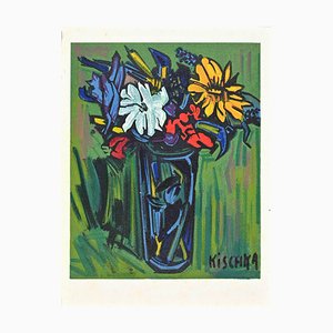 Isis Kischka, Still Life with Flowers, Original Lithograph, 20th-Century