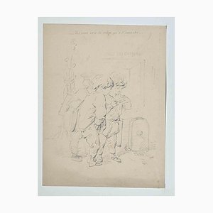 Alfred Grevin, Kids, Original Drawing, Late-19th-Century