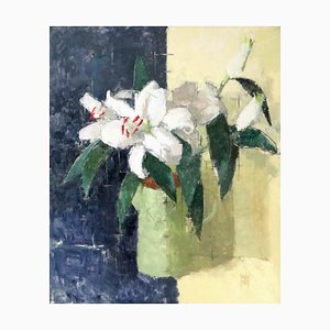 Jill Barthorpe, Lilies, Oil on Canvas, Framed