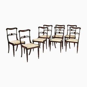 Antique Regency Rosewood Dining Chairs, 1810s, Set of 8