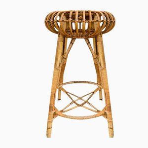 Bamboo and Rattan Barstool by Franco Albini, 1960s