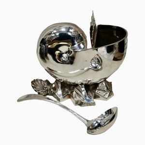 Victorian Silver Plated Nautilus Shell Spoon Warmer