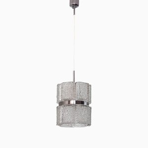 Mid-Century Modern Textured Crystal Chandelier from Kaiser Leuchten, Germany, 1960