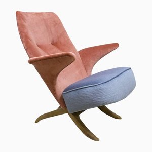 Mid-Century Velvet Penguin Chair by Theo Ruth for Artifort
