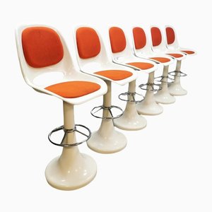 Space Age Two-Tone Tulip Barstools, Set of 6