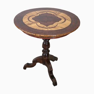 Antique Inlay Round Table, 1850s