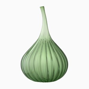 Small Green Gloss Drops Vase by Renzo Stellon