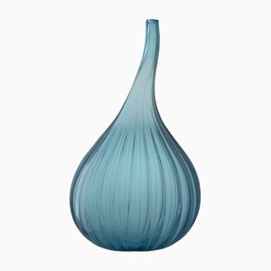 Medium Aquamarine Polished Drops Vase by Renzo Stellon