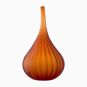 Mittelgroße polierte Drops Vase in Orange von Renzo Stellon