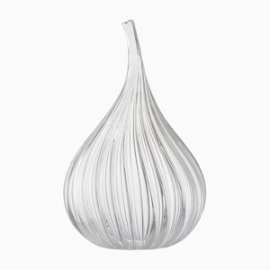 Mittlere polierte transparente Drops Vase von Renzo Stellon