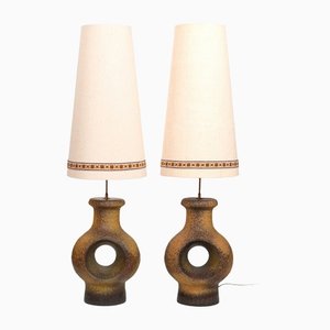 Danish Ceramic Floor or Table Lamps, 1960s, Set of 2