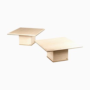 Travertine Tables by Fedam, Set of 2