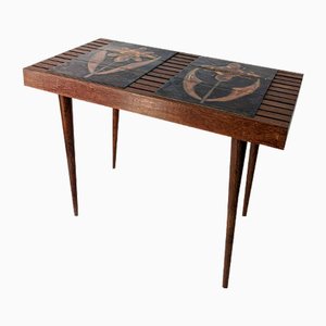 Danish Table with Ceramic in the Style of Mel Smilow, 1960s