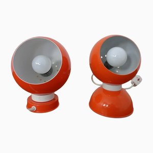 Italian Space Age Metal Internal Magnet Table Lamps by Reggiani, 1960s, Set of 2