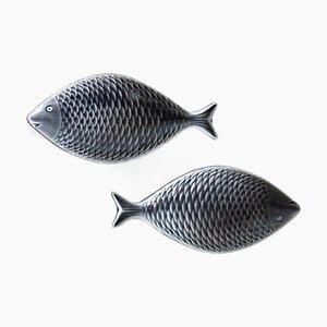 Fish Dishes by Stig Lindberg for Gustavsberg, Set of 2