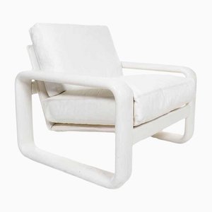 White Leather Lounge Chair by Burkhard Vogtherr for Rosenthal