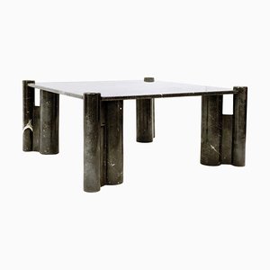 Mid-Century Modern Black Marble Square Coffee Table, 1970s