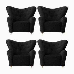 Dark Grey Hallingdal The Tired Man Lounge Chair from by Lassen, Set of 4