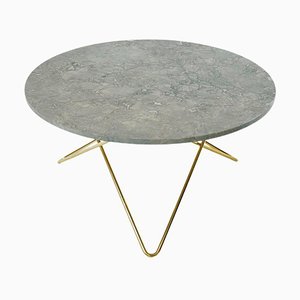 Grey Marble and Brass O Coffee Table by Ox Denmarq