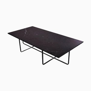 Large Black Marquina Marble and Black Steel Ninety Table by Ox Denmarq