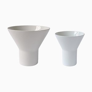 Vasi Kyo in ceramica bianca di Mazo Design, set di 2