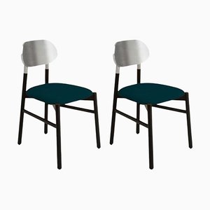 Black & Silver Blu Bokken Upholstered Chaira by Colé Italia, Set of 2