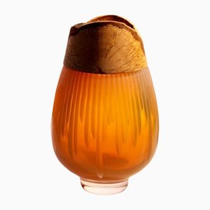 Iris Amber Frida with Cuts Stacking Vessel Vase by Pia Wüstenberg